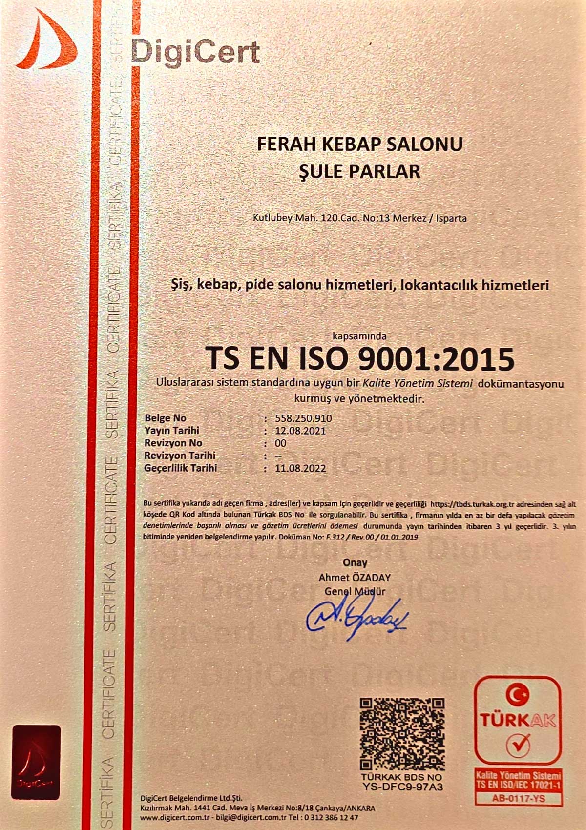 TS EN ISO 9001:2015